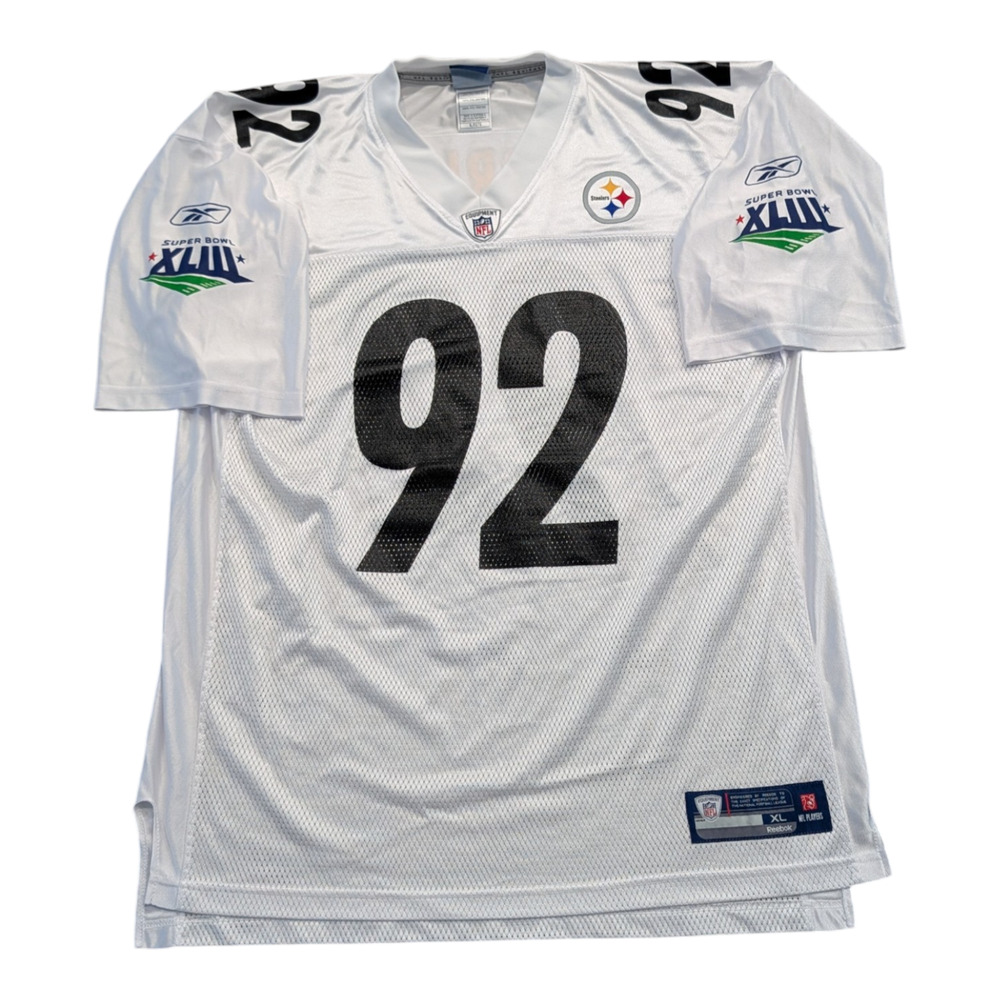 Y2K Reebok James Harrison Pittsburgh Steelers Superbowl XLIII NFL Jersey